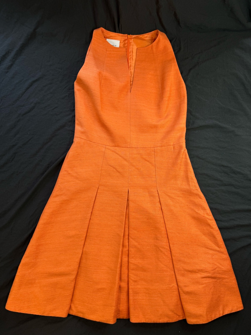 Akris Punto Strapless Orange Fit-and-Flare Dress